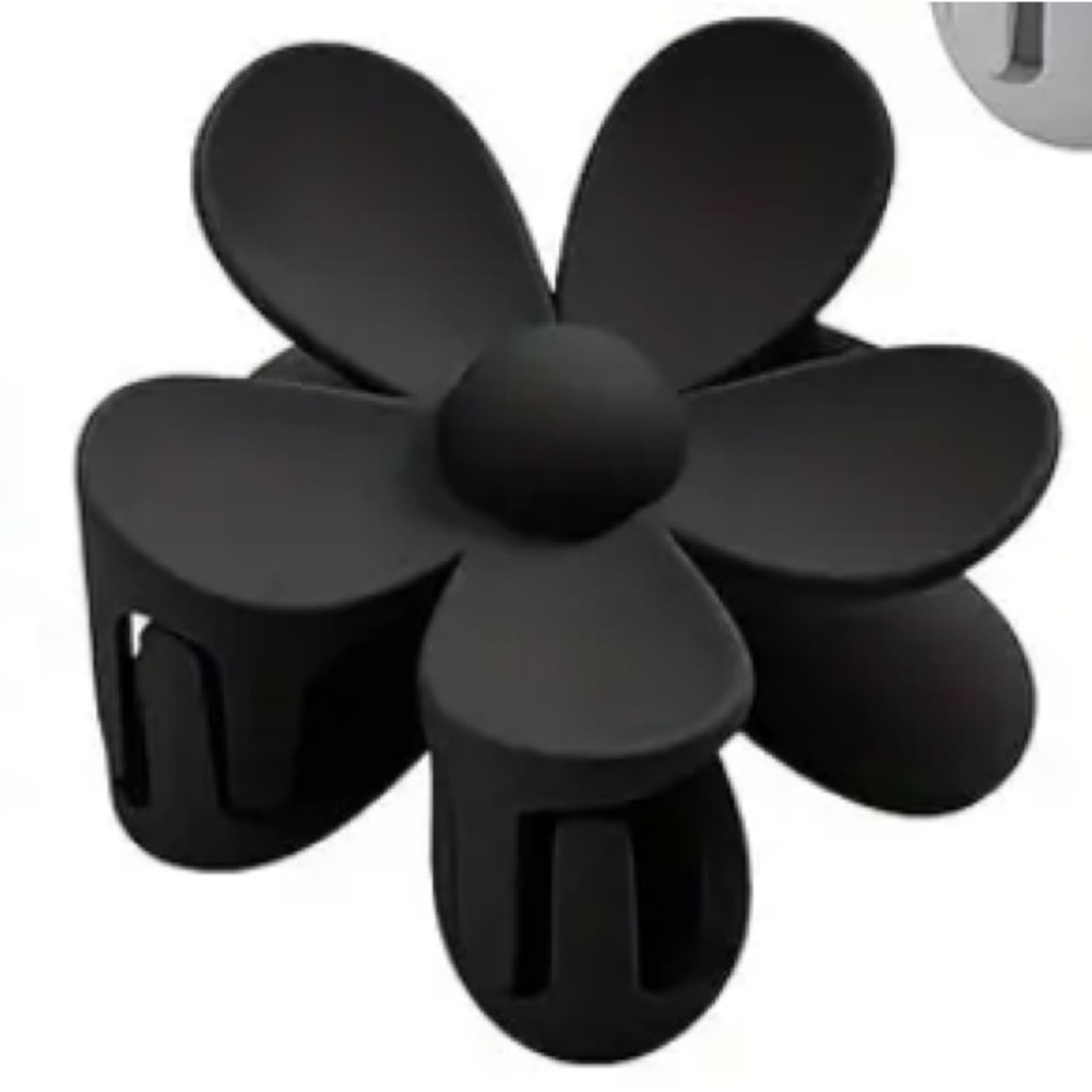 Black Flower Claw Clip